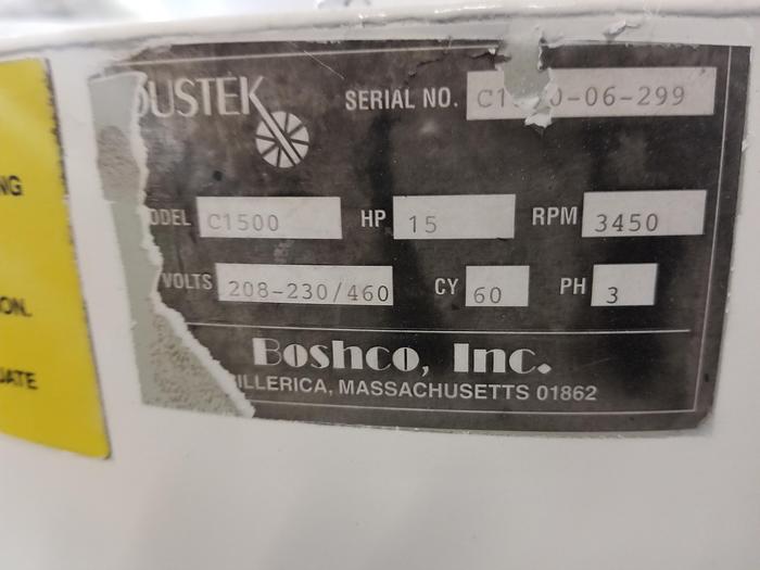 Refurbished Dustek C1500 Dust Collector, 15HP, 3PH, Refurbished Motor, New Filter bags, New bag rods, other parts