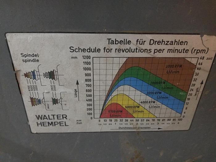 Used Hempel Heavy Cast Iron Copy Lathe CH-8, 3PH, Needs rebuilding, Missing parts or broken pieces