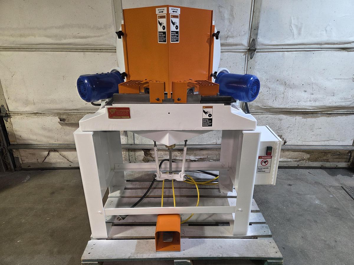 Refurbished Pistorius MN-300 Double Miter Saw, 14" Blade Capacity, 4"W x 2 5/8"H Profile Capacity, Refurbished