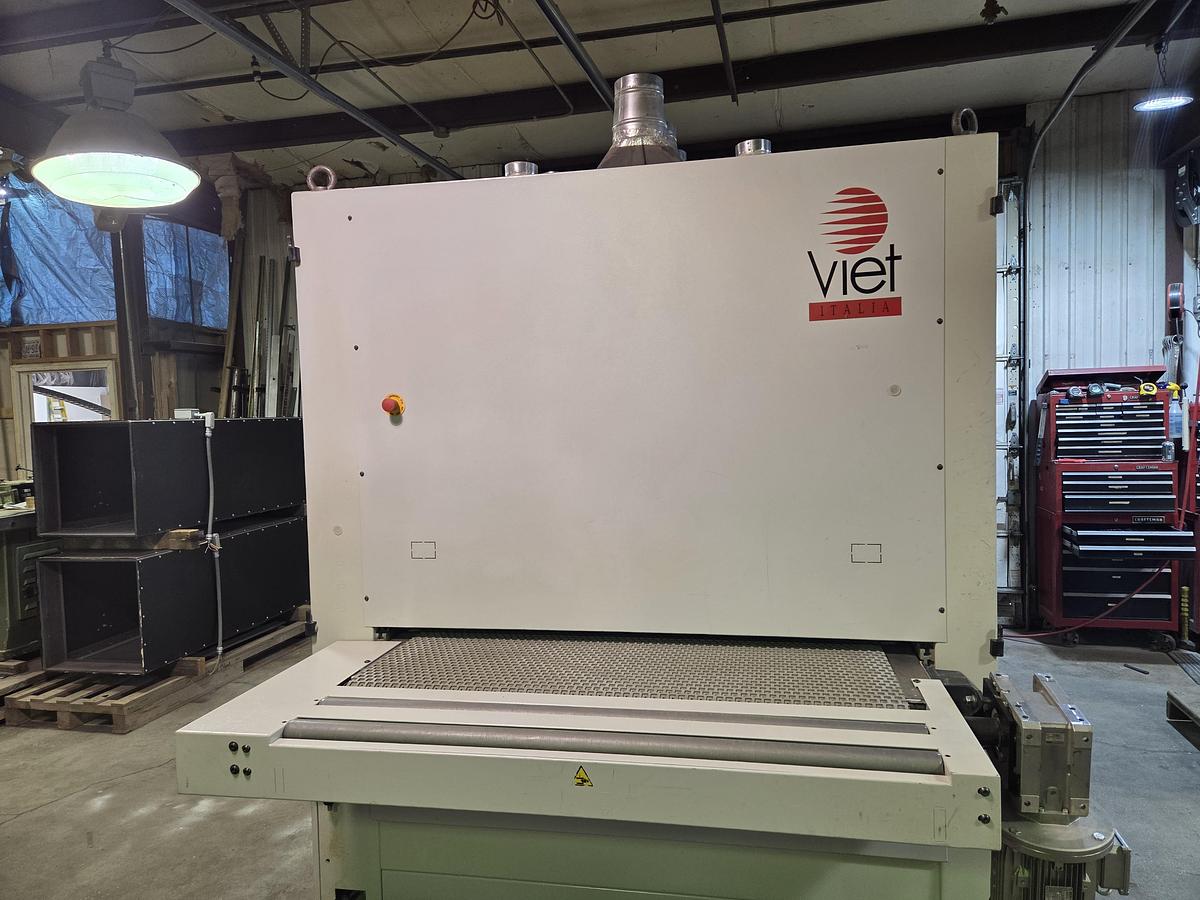 Used Viet 51" Widebelt Sander, 2013, 3 Heads, Model S2 333 2620, Steel Drum, Coated Drum, Combo Platen Head, Vacuum Bed