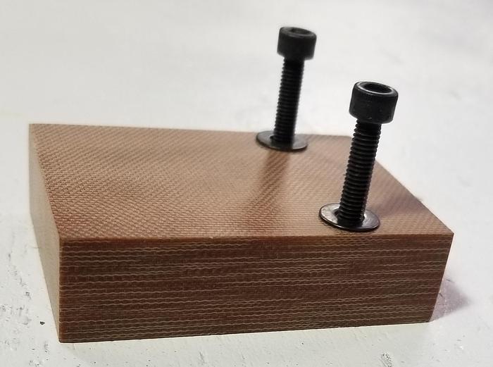Pistorius 2.75" x 2" x .75" Phenolic Fence Block with 2 tapped holes, includes Mounting Hardware