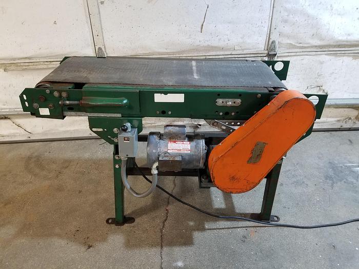 Used 4Ft Heavy Duty Powered Conveyor, Forward, Reverse, Easy Belt adjustment, Cleaned, Checked,