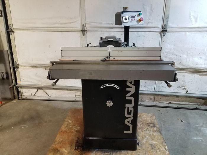 Refurbished Laguna Shaper with Sticking Accessory Fence, Model MSHAP5010-0130, 2014, 3/4 and 1 1/4" Spindles, 5HP, 1 Phase, 220V