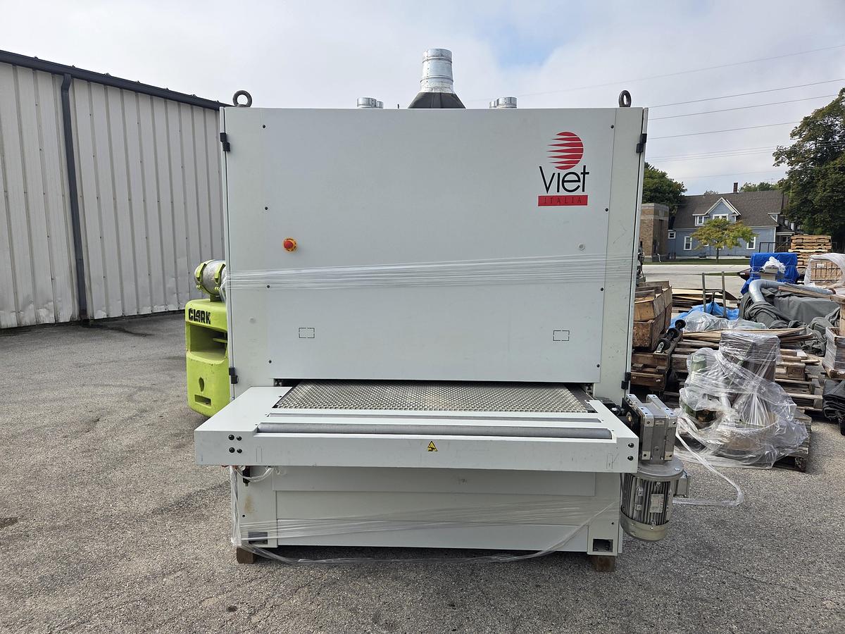 Used Viet S2 333 2620 Widebelt Sander, 2013, 3 Heads, 51" Capacity, Steel Drum, Coated Drum, Combo Head, Vacuum Bed