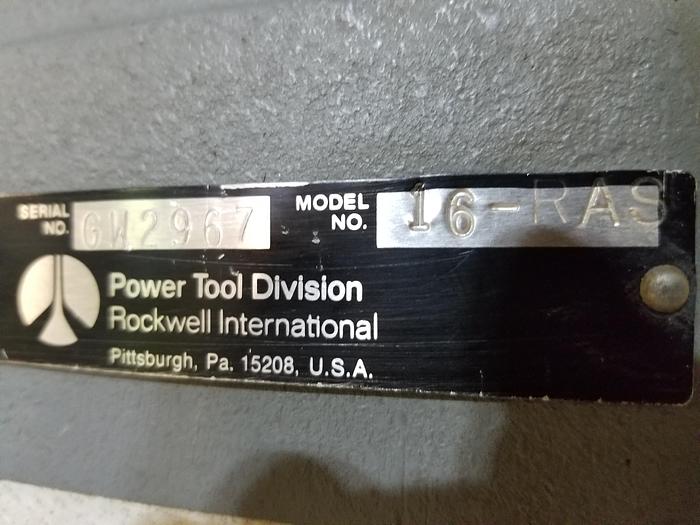 Used Rockwell 16 Inch Radial Arm Saw, 230V, 3PH, Cleaned, Checked