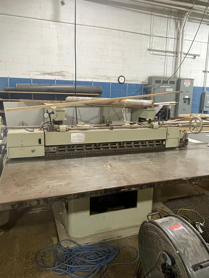 Used Complete Veneer Room Set-up, Adolf Pferffer Saw, Viggo Larson Guillotine, Diehl Stitcher, Quick Glue Spreader, Clamp, Orma Hot Press