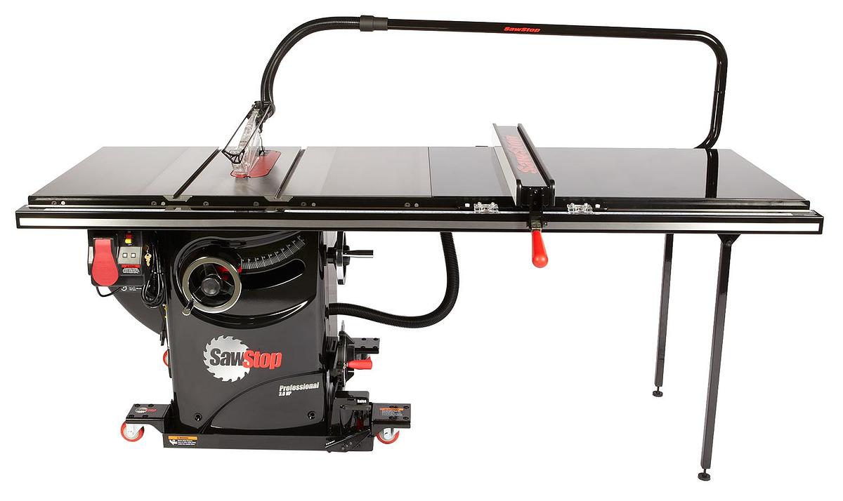 SawStop Professional Cabinet Saw 1.75HP 1PH 115 Volt Cabinet Saw with 52" extension table T-Glide Advance Rip Fence and Rails