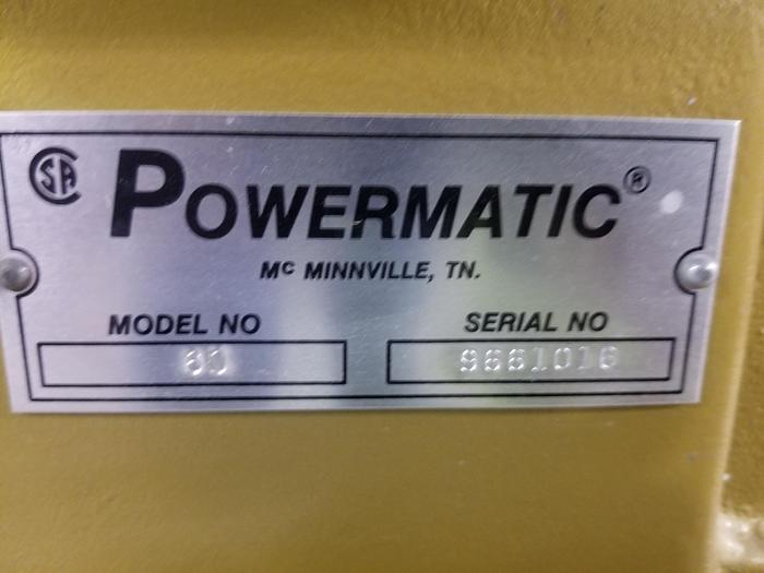 Used Powermatic 60, 8" Jointer, 3 Knife Head, 1996, 3PH, Cleaned, Checked