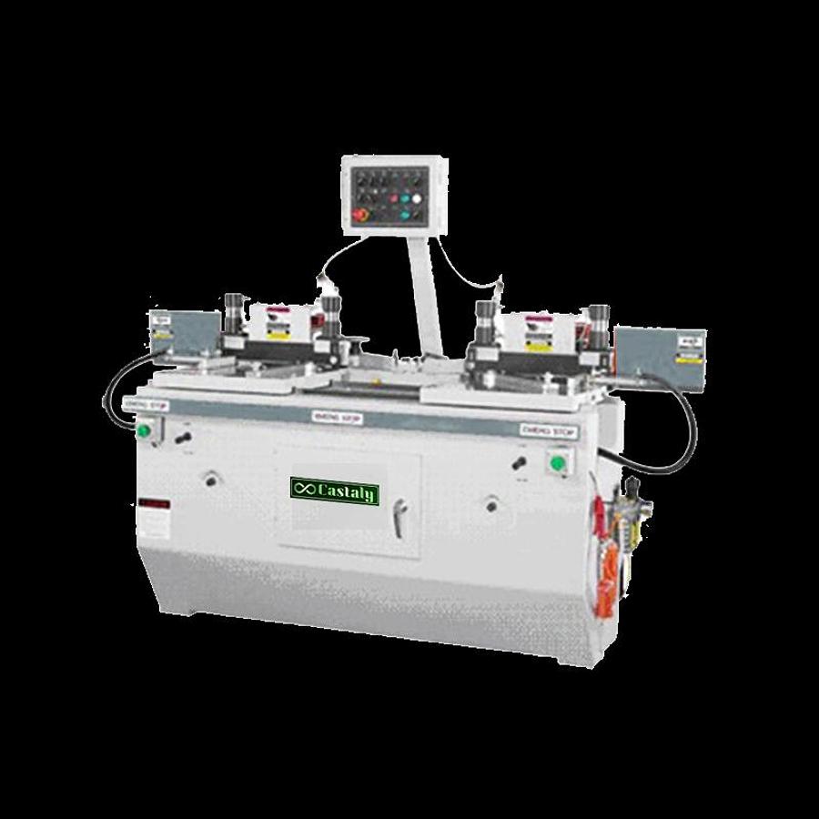 Used Castaly Auto Slide Shaper, End Tenoner / Match, Two Tables, Pneumatic Holddowns, 