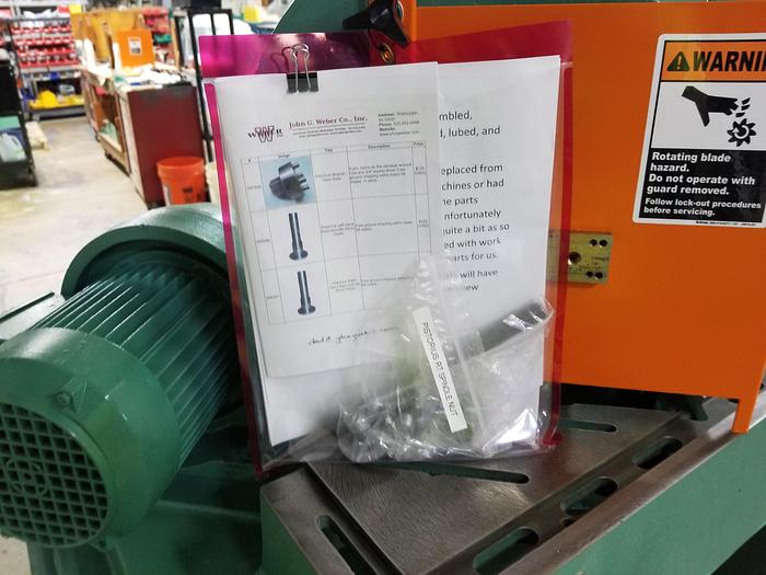 Refurbished Pistorius Rebuilt MN-300, 14" Blade Cap. Double Miter Saw, 3PH