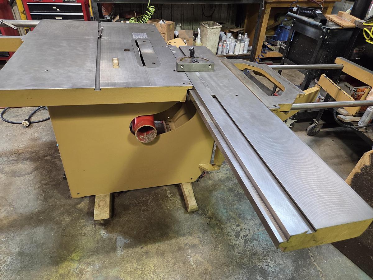 Used Rockwell/ L'invincible, Short Stroke 5' Sliding Table Saw - Model SI 15F, 7.5HP, 3PH, Scoring