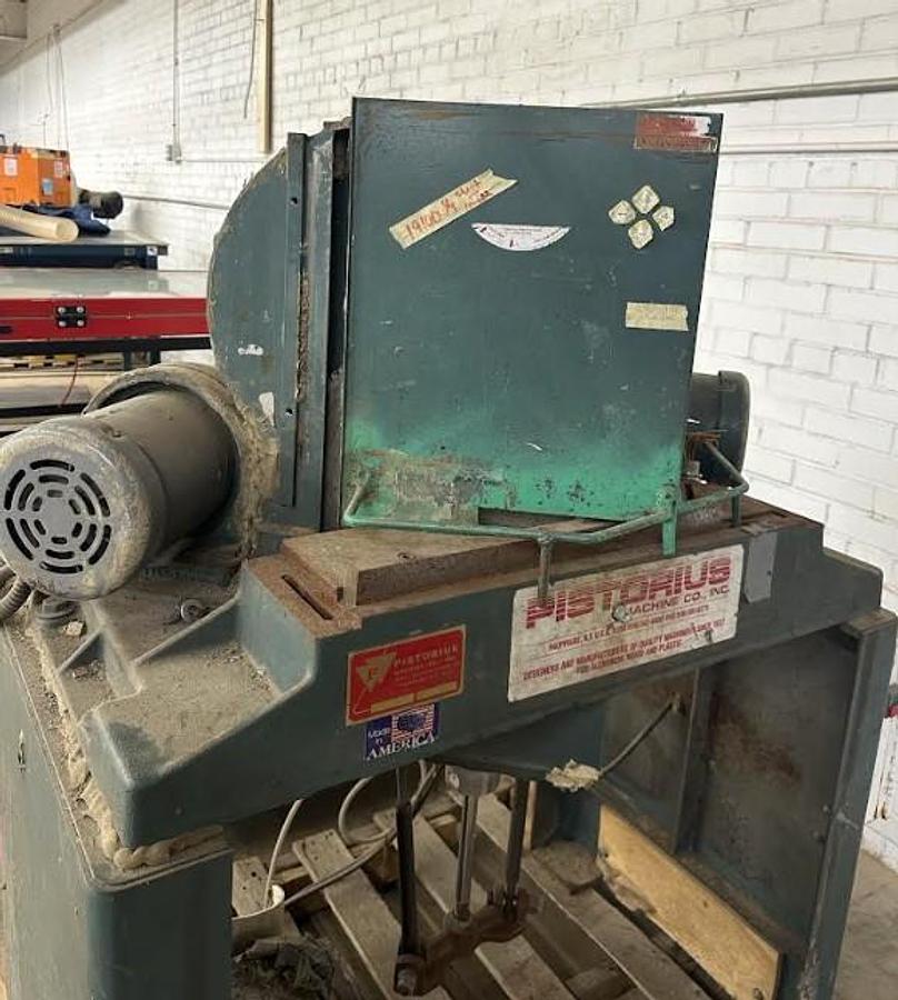 Refurbished Pistorius MN-300 Double Miter Saw, Rebuilt, 14" Blade Capacity, 4"W x 2 5/8"H Profile Capacity, Refurbished