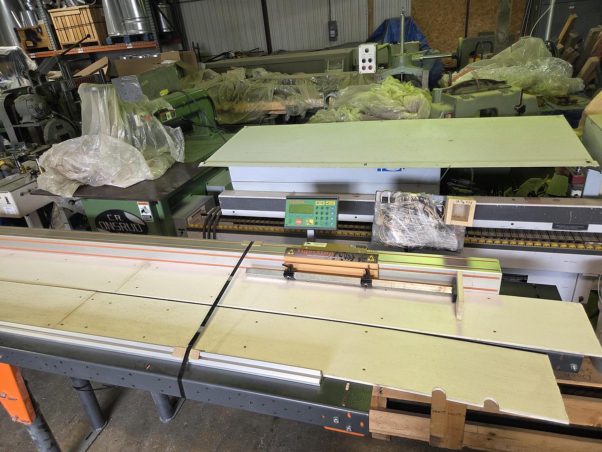 Used Tigerstop TS10, 2021, 10Ft Capacity Digital Measuring Tool / Stop, 115V, 1PH, Tables, Legs, Tablet