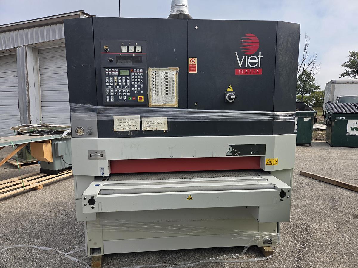 Used Viet S2 333 2620 Widebelt Sander, 2013, 3 Heads, 51" Capacity, Steel Drum, Coated Drum, Combo Head