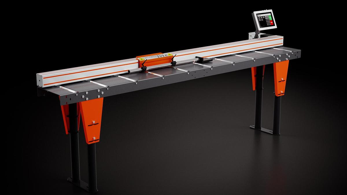 TigerStop 10’ 110V Automated Stop Positioner and Material Pusher with Table Package TS10-PKG