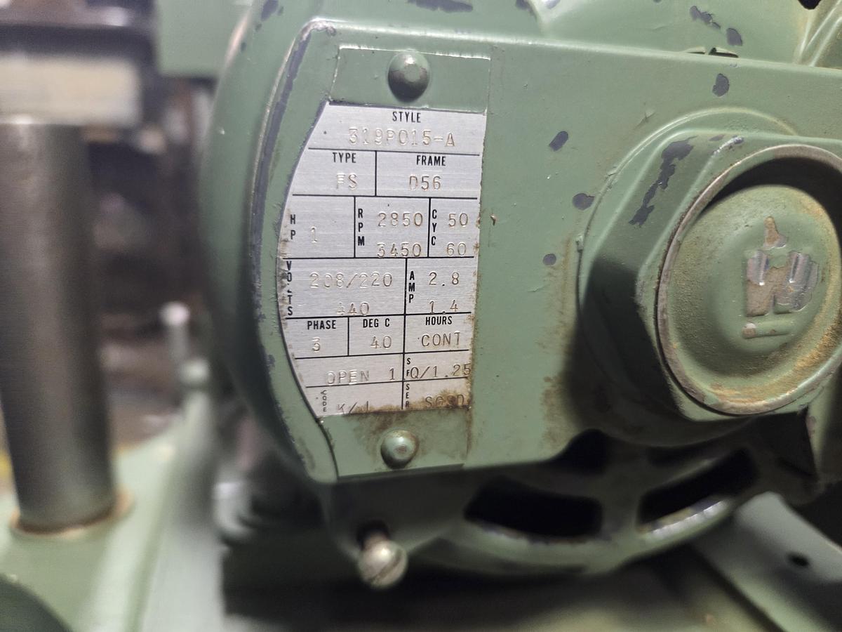 Used US Cutting Chain Co. Heavy Cast Iron US Made Bench Mount Chain Mortiser, Needs New Saw Bar