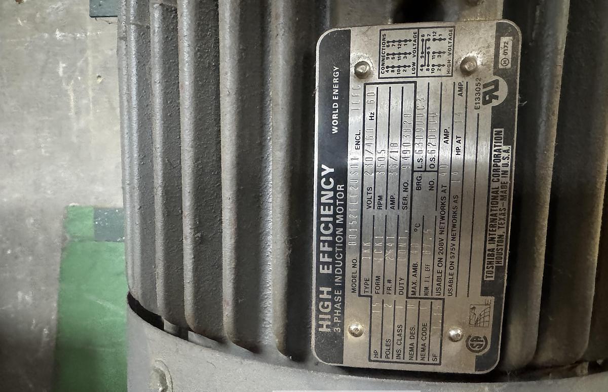Used Dustek C1500 Dust Collector, 15HP, 3PH, Approx. 5,000CFM, 14" Inlet Diameter