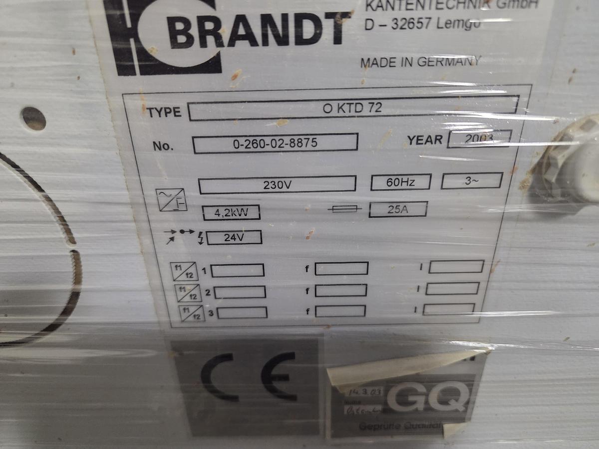 Used Brandt Contour Edgebander KTD 72, 1999, 230V, 3PH
