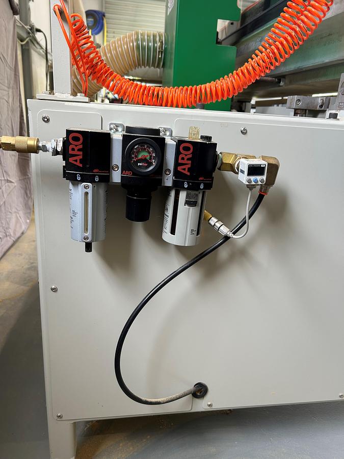 Used Fletcher EZ Door Raised Panel Door Machine, 5 Piece Door in Minutes, 10HP, 3PH, 1 1/4" Arbor, 62" Travel Length of Table, Only 50 Hrs on Machine