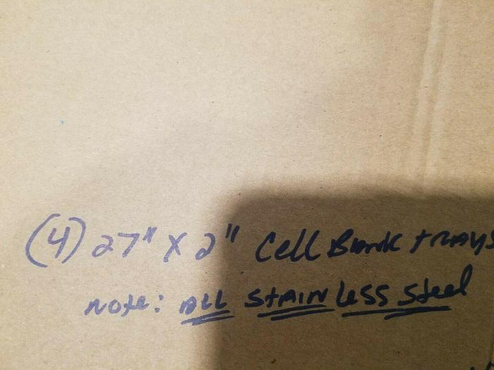 Used 27" X 2" Cell Bank Stainless Steel Stack Trays Racks Pharmaceutical