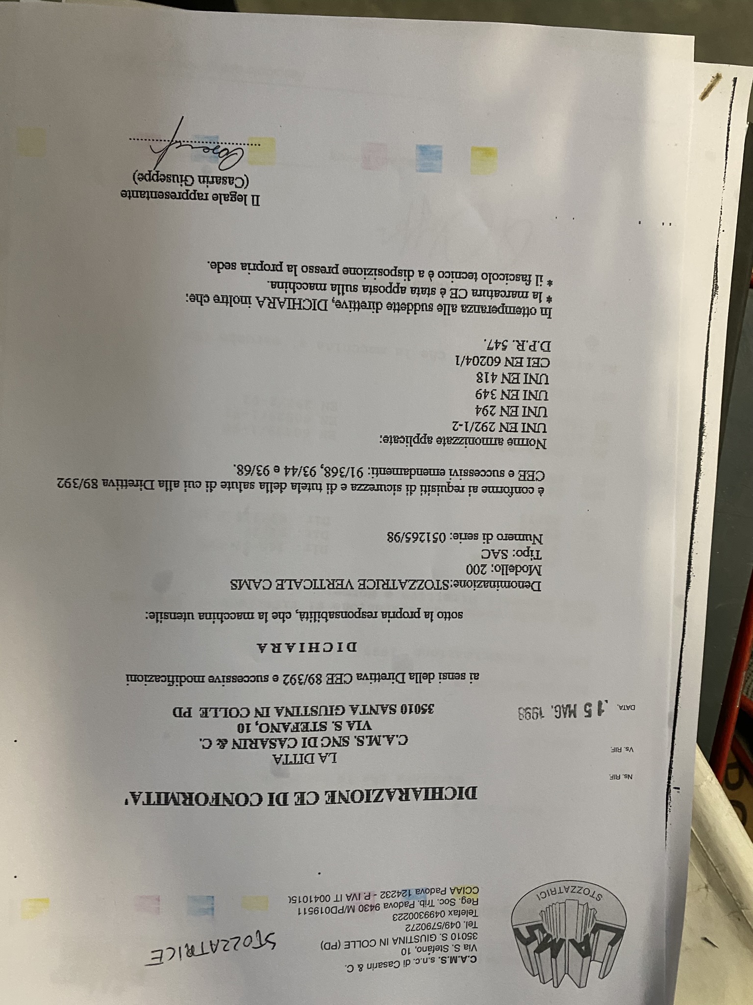 Refurbished 1998 CAMS 200 SAC