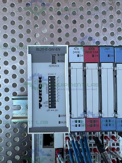 Used Turck  BL20-E-GW-EN Ethernet Gateway w/ Turck BL20-2AOH-I Electronic Module