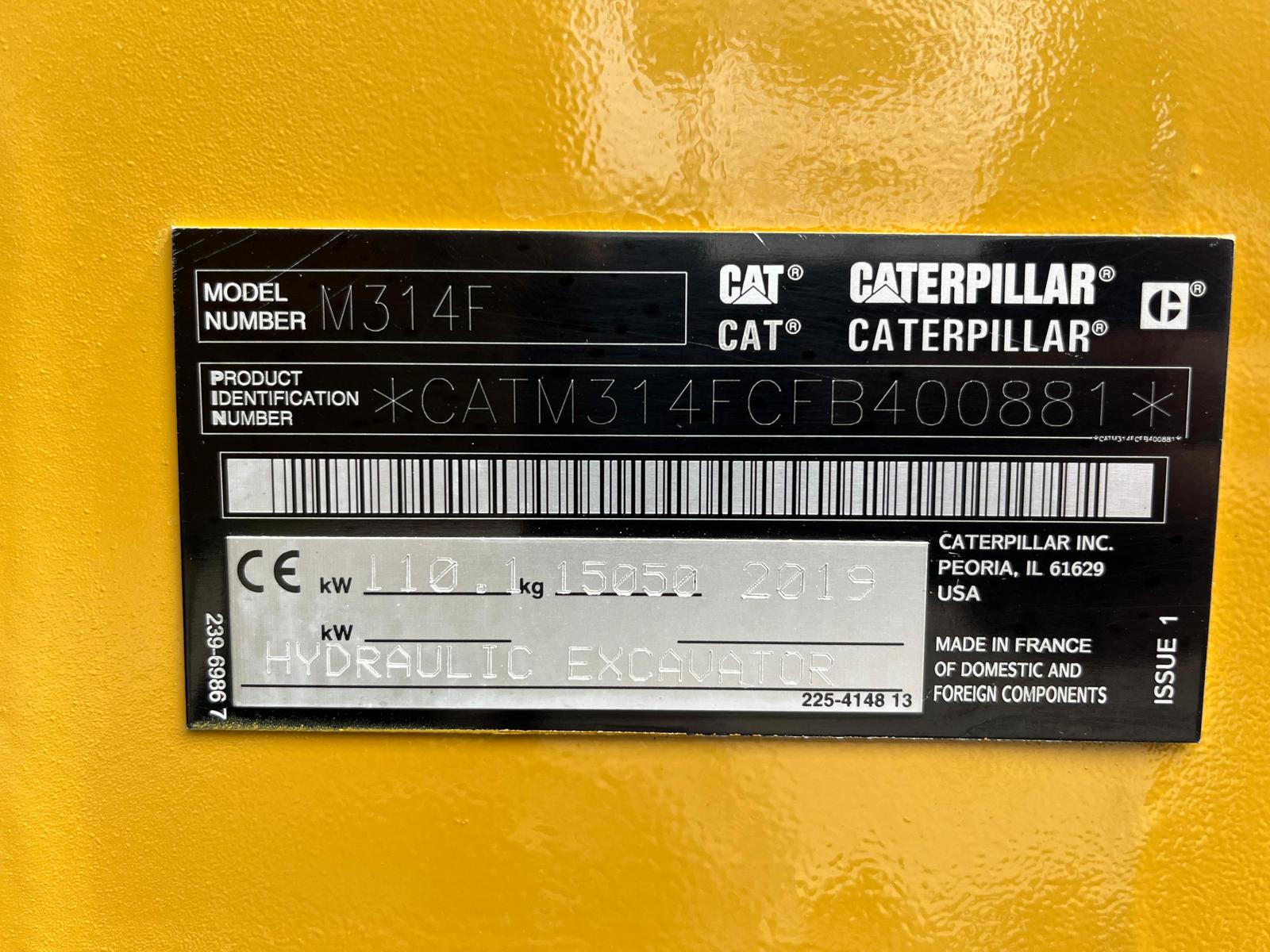 Gebraucht CAT M314F**Bj. 2019**Powertilt, 6x Anbaugeräte