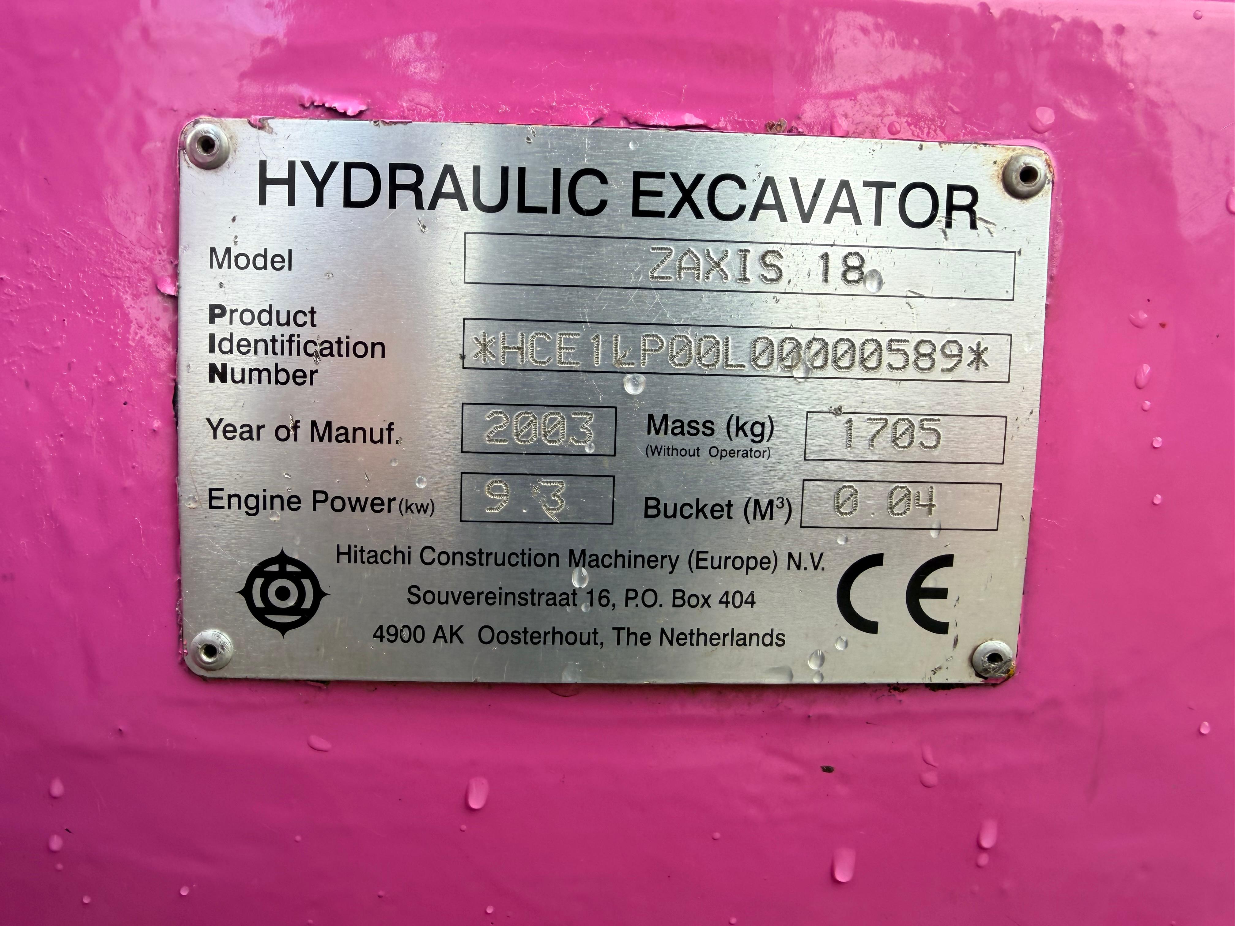 Gebraucht HITACHI Zaxis 18 inkl. Humusschaufel