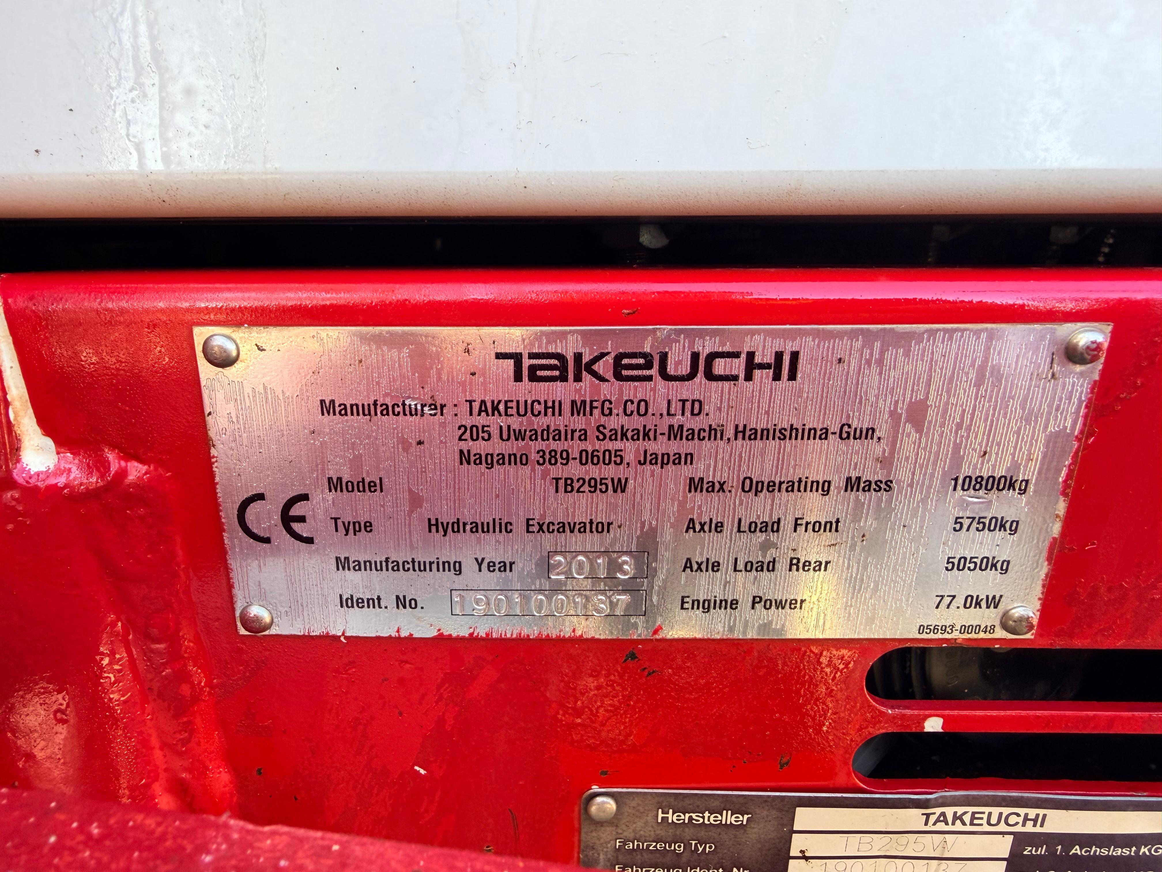 Gebraucht Takeuchi TB295W inkl. Powertilt, GRL, TL**5.936 h**