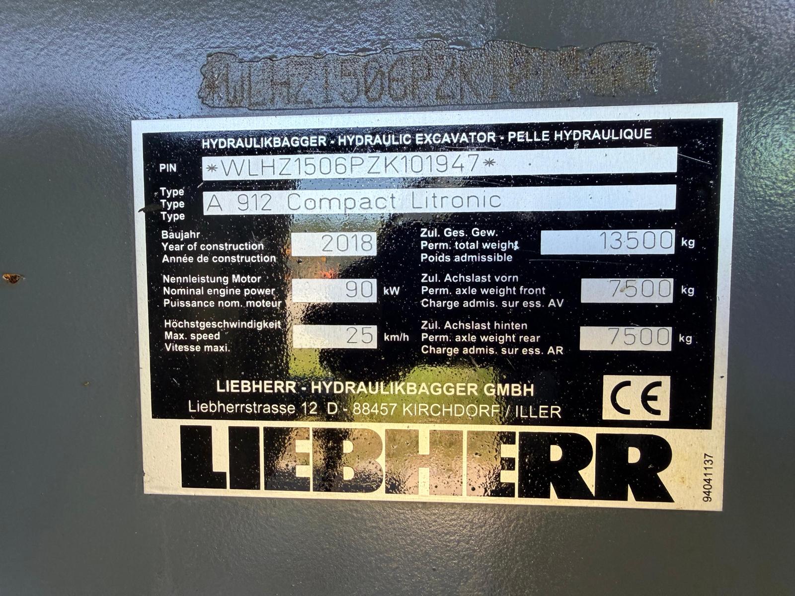 Gebraucht Liebherr A912 Compact**GRL, TL**Bj. 2018**ZSA**