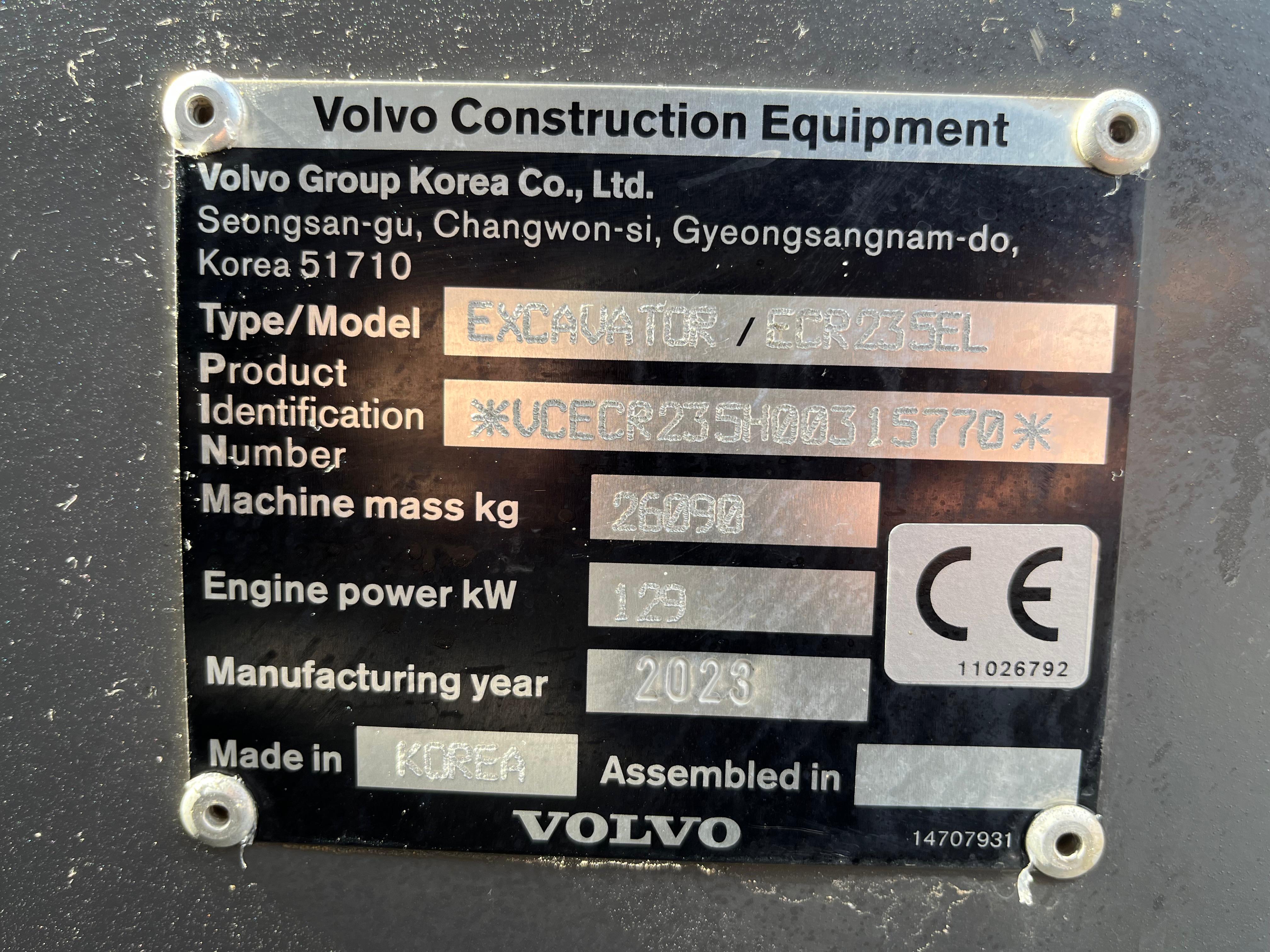 Gebraucht Volvo ECR235EL mit Powertilt, HS, 2x TL**711 Std.**