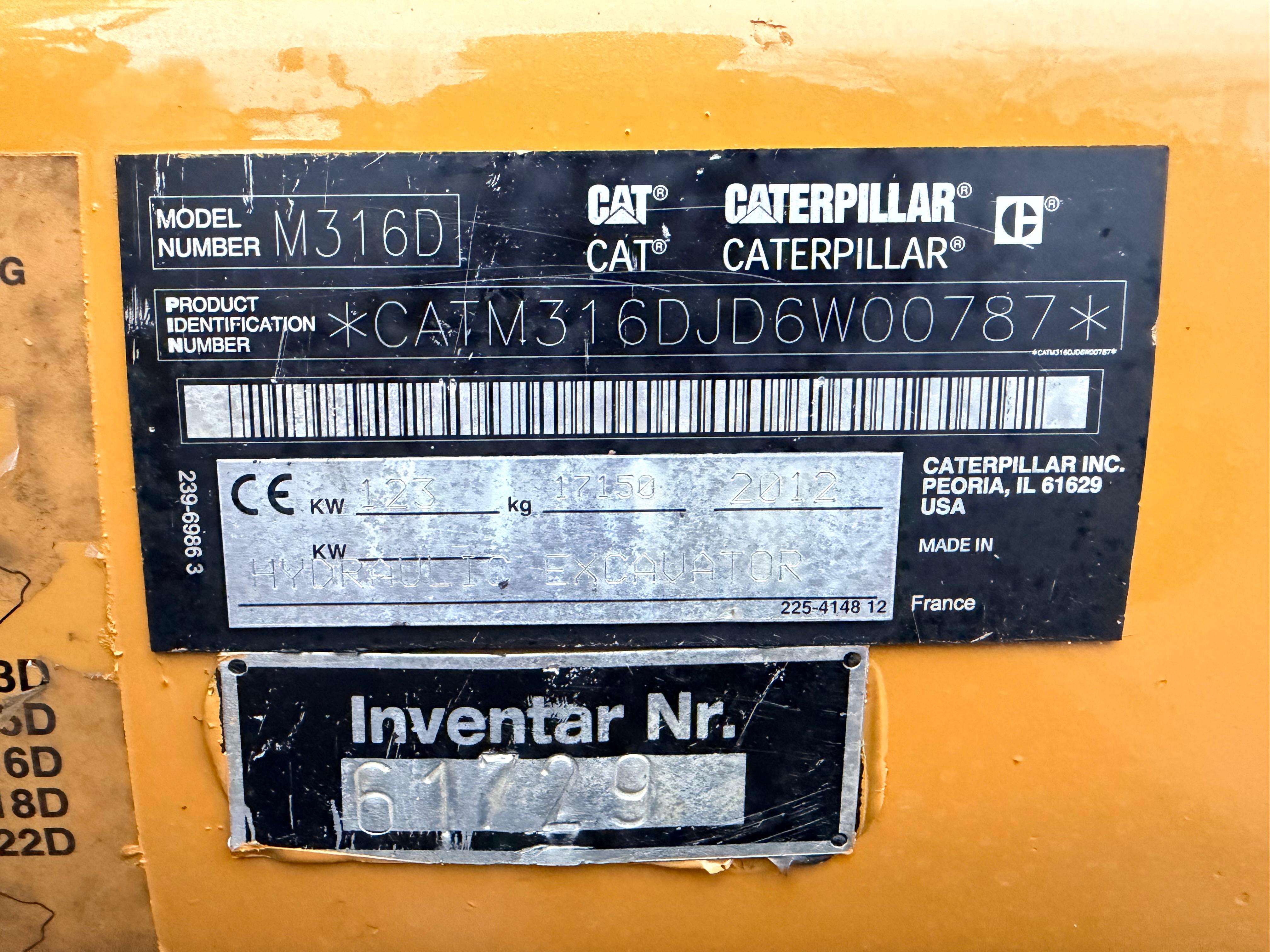 Gebraucht CAT M316D inkl. SW, Tieflöffel