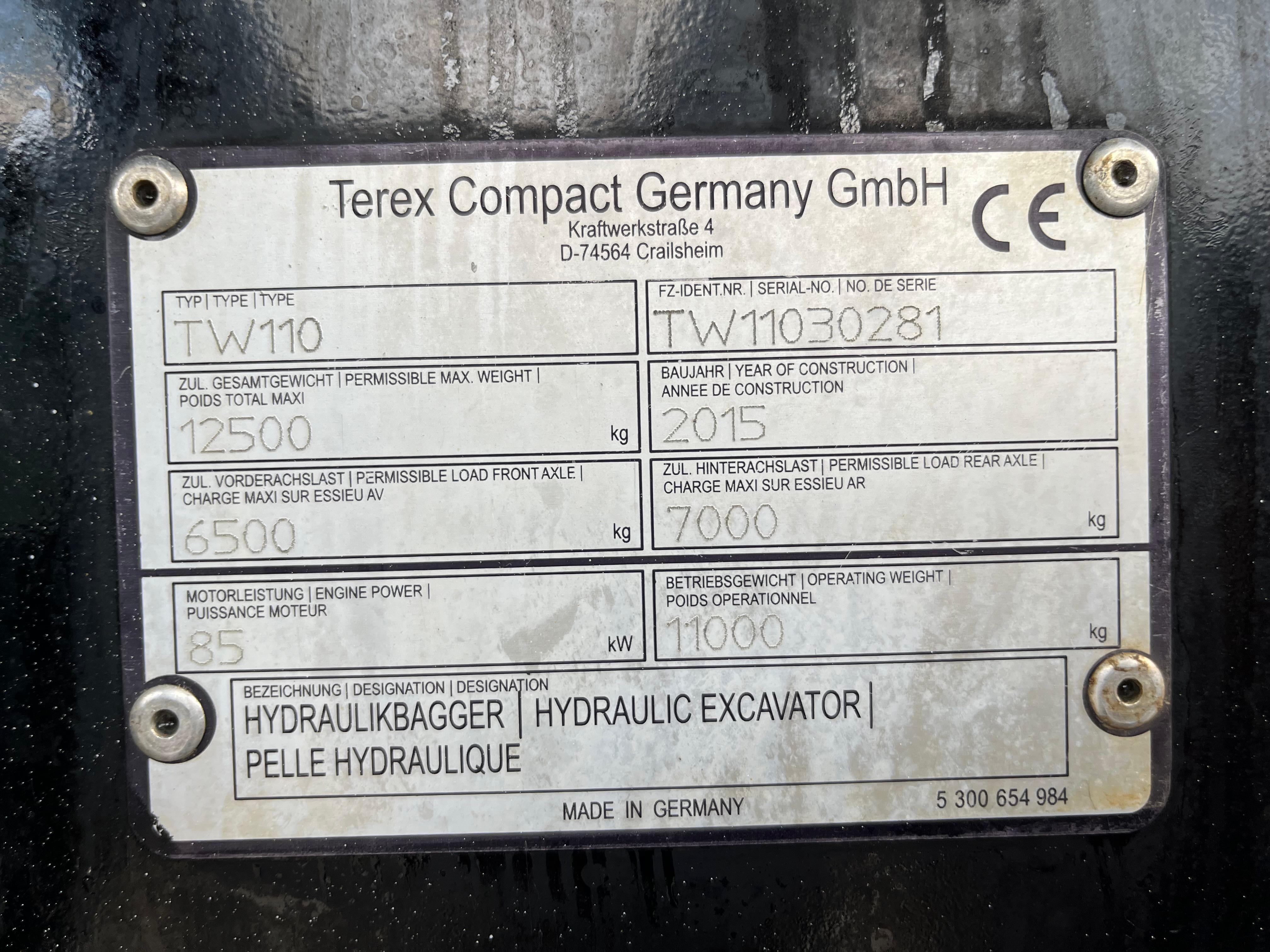 Gebraucht Terex TW 110*4.491 h*Powertilt