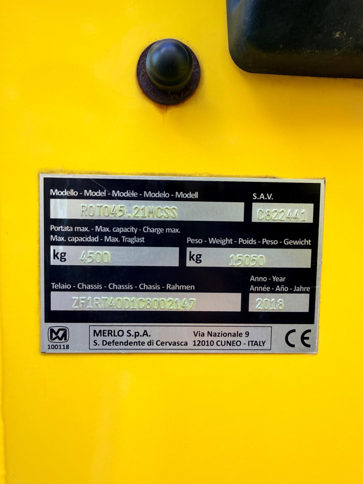 Gebraucht MERLO Roto 45.21MCSS**2.623 h**21 m**Gabel, Lasthaken