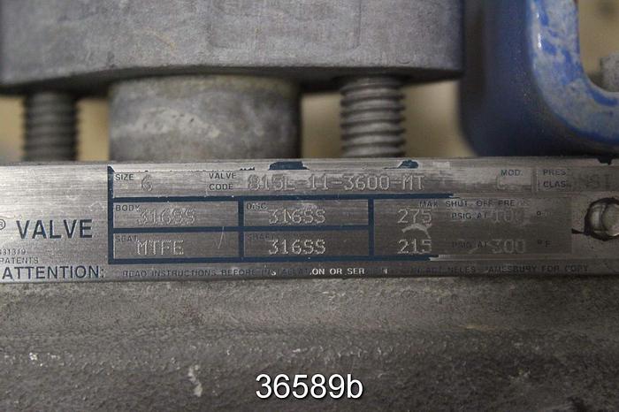 Used Neles Jamesbury 6" Hand Operated Wafer Sphere Butterfly Valve, 815L-11-3600 MT #36589