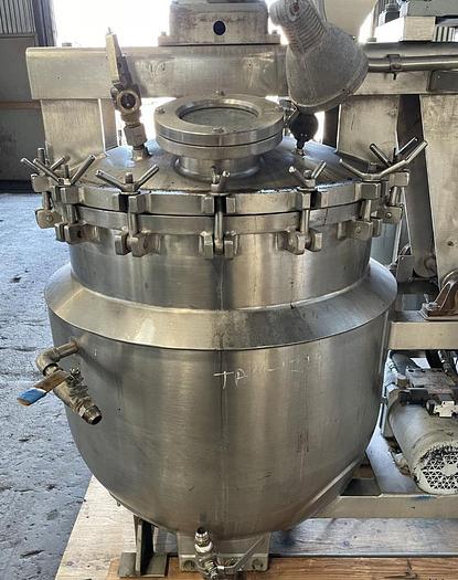 Used 250 LITER J.C. PARDO TRIPLE MOTION VACUUM KETTLE - 316 S/S - 20 PSI/FV/100 PSI JACKET