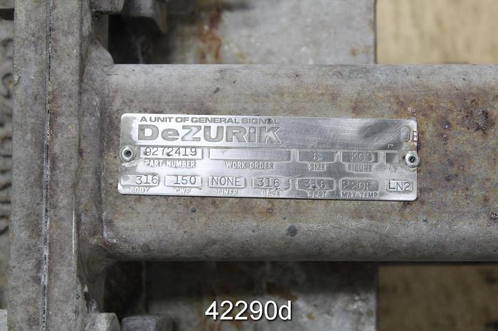 Used Dezurik 6" Hand Operated Knife Gate Valve #42290