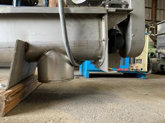 Used 5'Long x 10" Wide Stainless Steel Auger Screw Conveyor