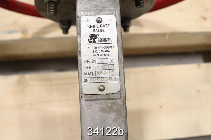 Used FCC 8" Hand Operated Knife Gate Valve #34122