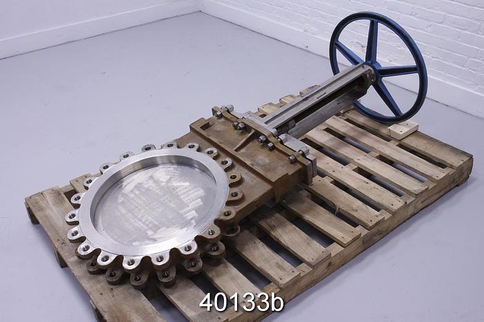 Unused Velan 20" Hand Operated Knife Gate Valve, Stainless Steel #40133