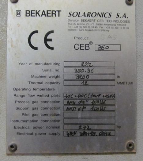 Used 12 MMBTU/HR AEREON COMBUSTION BURNER – MODEL CEB 350 (#9806)