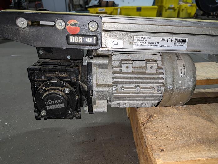 Used Dorner conveyor 2200 series 6" wide 10' long