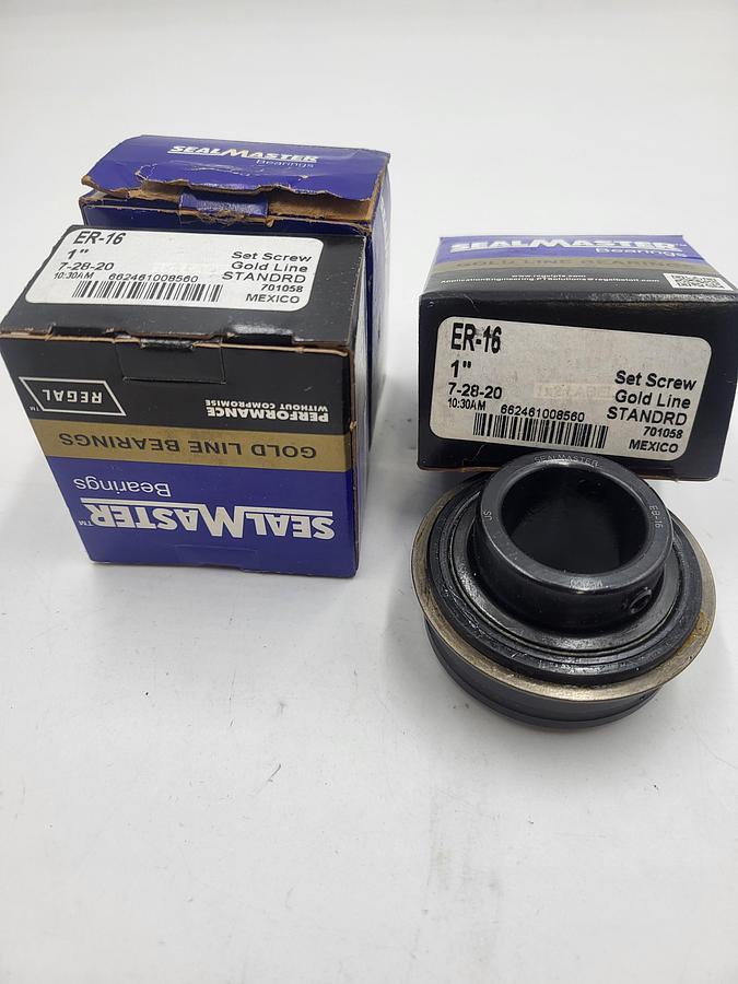 Seal Master 1" ER-16 662461008560 / 701058 set screw gold line bearing