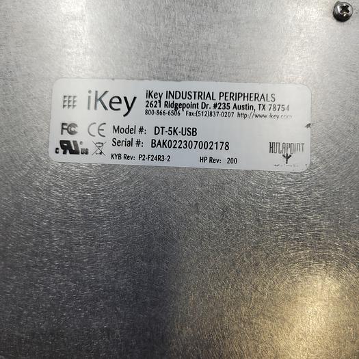 Used iKEY PERIPHERALS STAINLESS STEEL ENCLOSED SEALED KEYBOARD DT-5K-USB