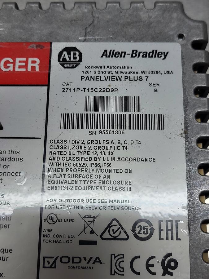 Allen-Bradley Panel view Plus 7 2711P-T15C22D9P Ser.B NEW! Not in Box!