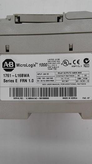 Used Allen-Bradley MircoLogic 1000 1761-L16BWA