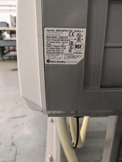 Used Watson Marlow 840 series Hygienic peristaltic pump, variable speed. on casters