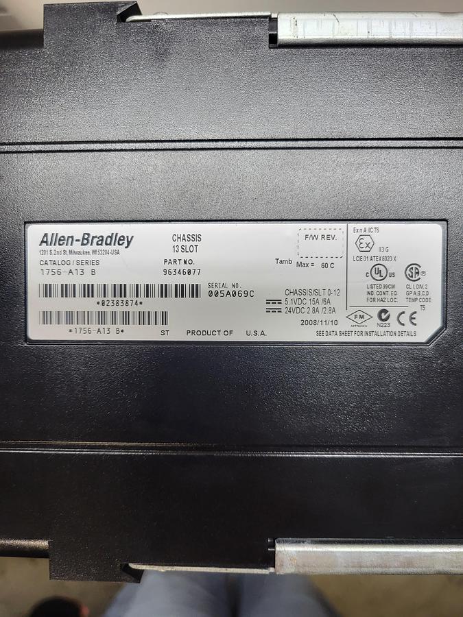 Used Allen-Bradley Chassis 13 Slot 1756-A13 Ser.B