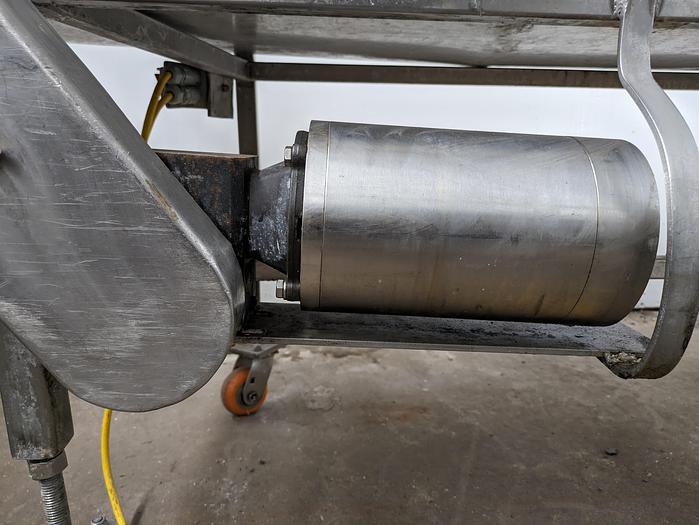 Used Stainless Conveyor 22" wide wire belt 6' long 42" tall adjustable legs with casters 120v 