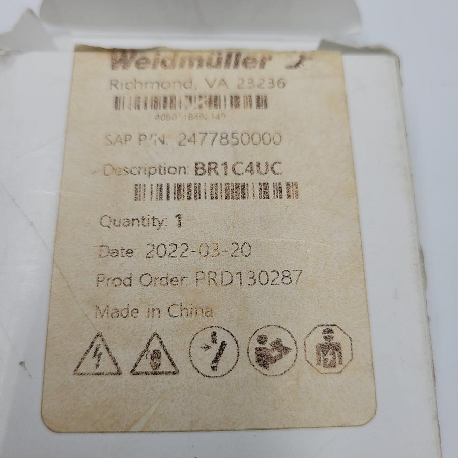 WEIDMULLER P/N: 2477850000 / BR1C4UC *NEW IN BOX*